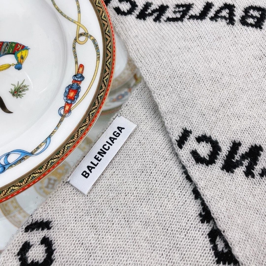 Écharpe en cachemire à lettres tricot double