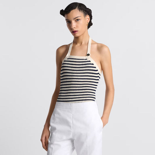 Top halter sin espalda a rayas