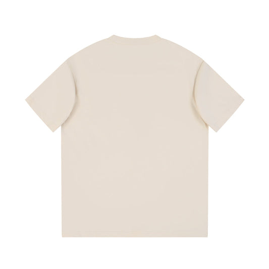 Camiseta de algodón estampada con letras sencillas