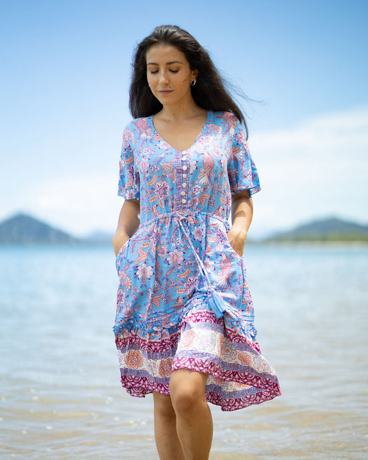 Vestido corto Aqua Sunbird
