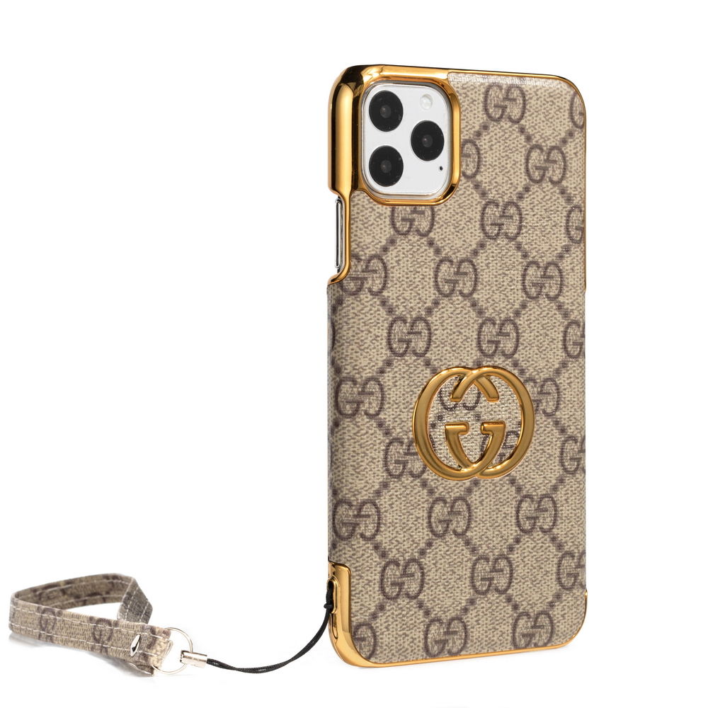 Funda de cuero con borde dorado galvanizado a la moda
