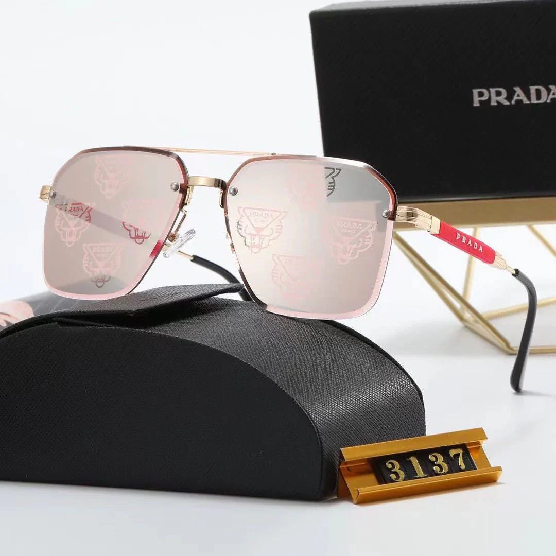 Nouvelles lunettes de soleil tendance à monture métallique et verres carrés
