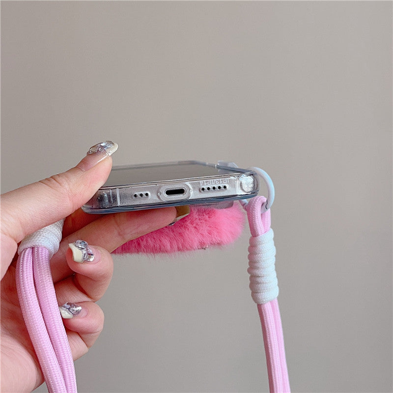 Funda cruzada de plumas onduladas con cordón