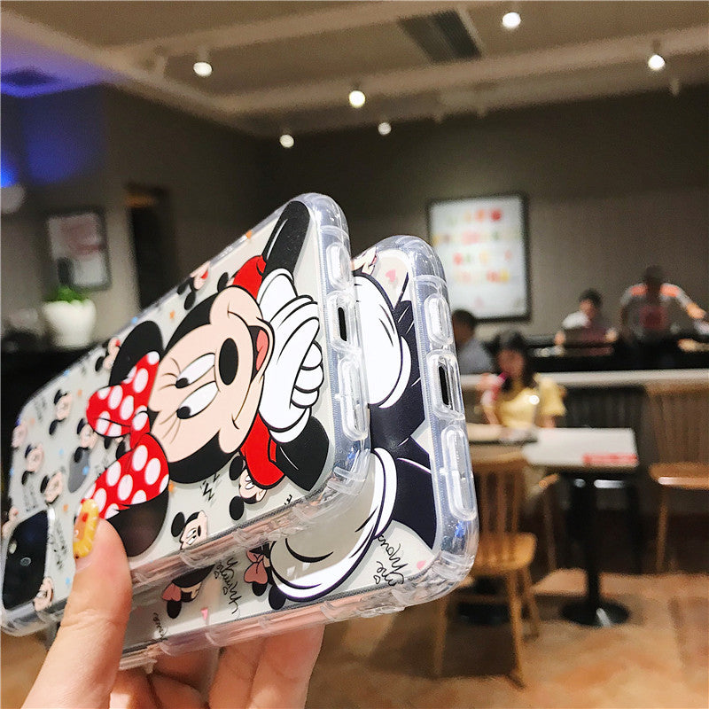 Funda de silicona transparente de dibujos animados mona