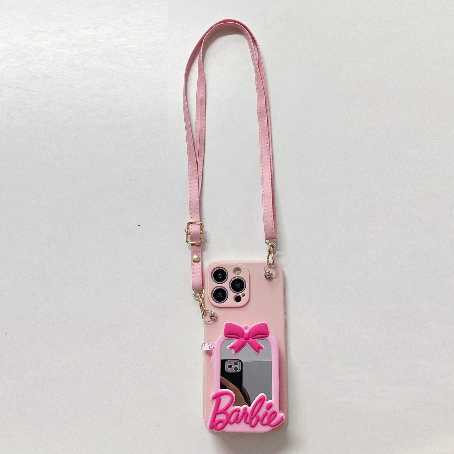 Estuche monedero tipo bandolera con espejo