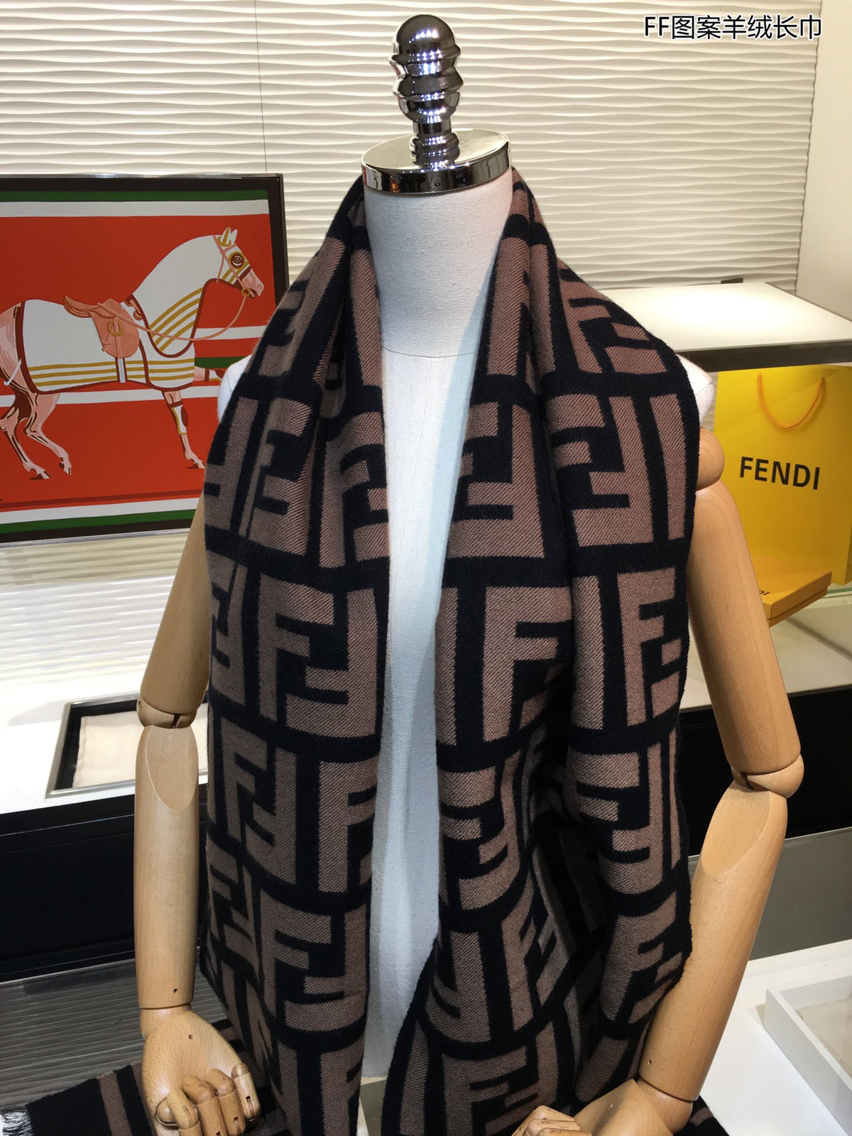 ๐โจ๐๐ New Geometric Jacquard Wool & Silk Long Scarf ๐
