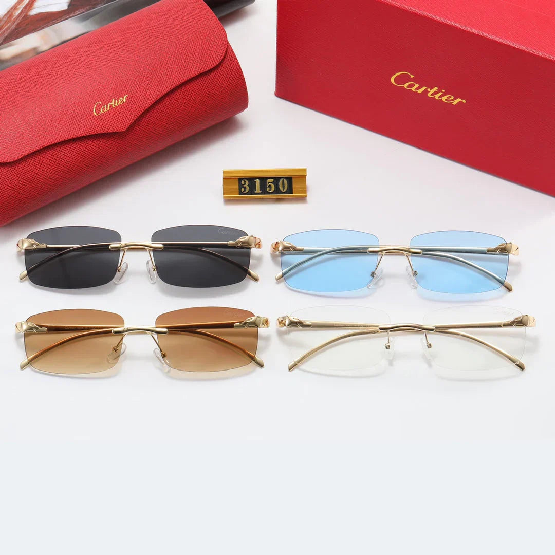 Lunettes de soleil polarisées sans monture léopard, 4 couleurs, style mode