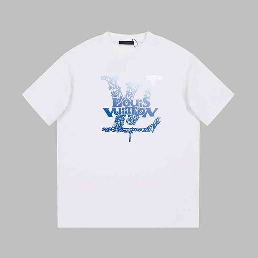 Camiseta azul con estampado inusual