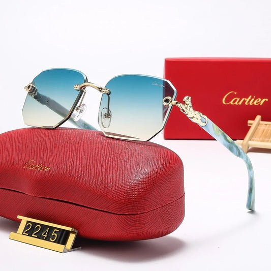 Lunettes de soleil carrées sans monture 7 couleurs Fashion 2245