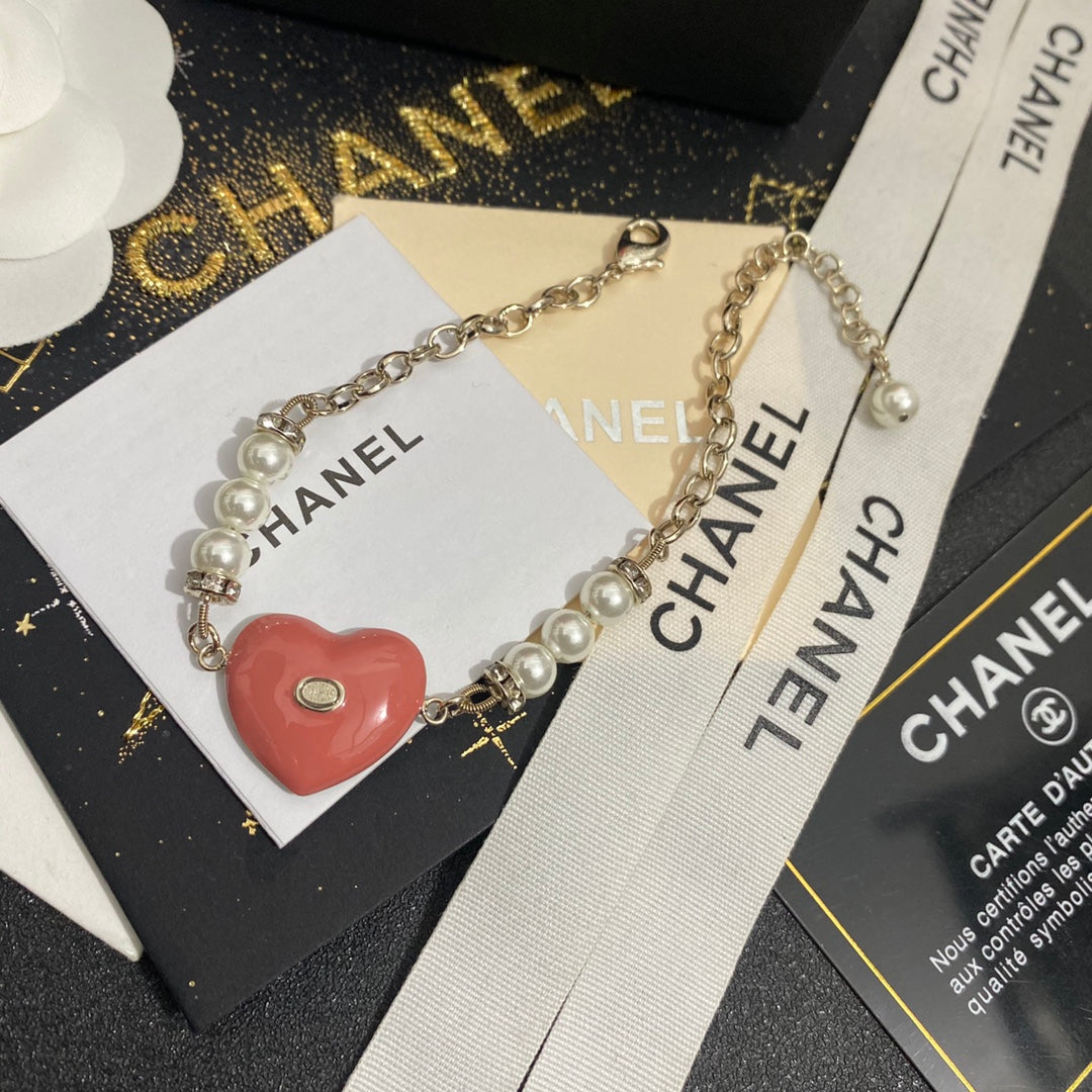 Bracelet Cœur en Strass et Perles