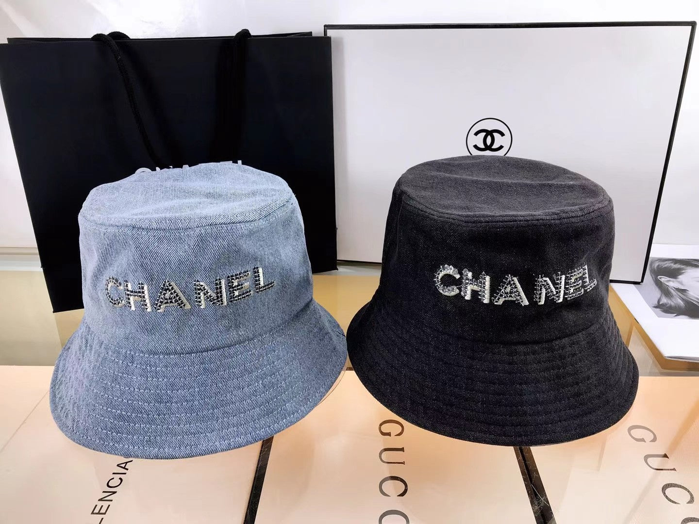 Chapeau Bob en Jean à Logo Diamant