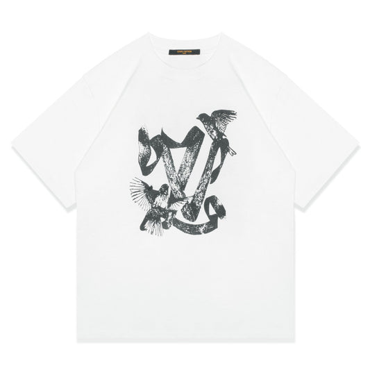 Camiseta con estampado de pájaros