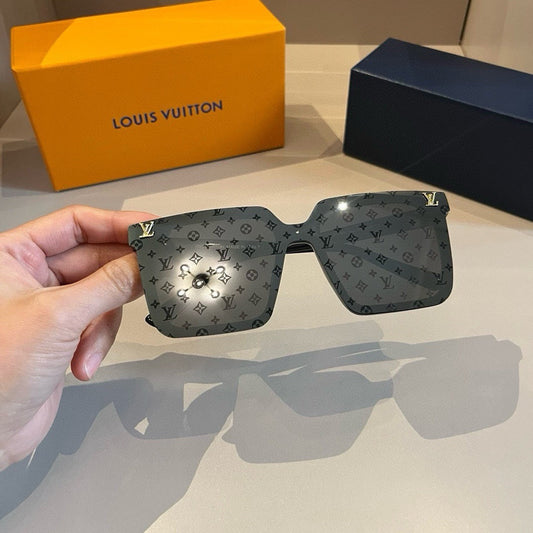 Lunettes de soleil unisexes à monogramme une pièce, style cool