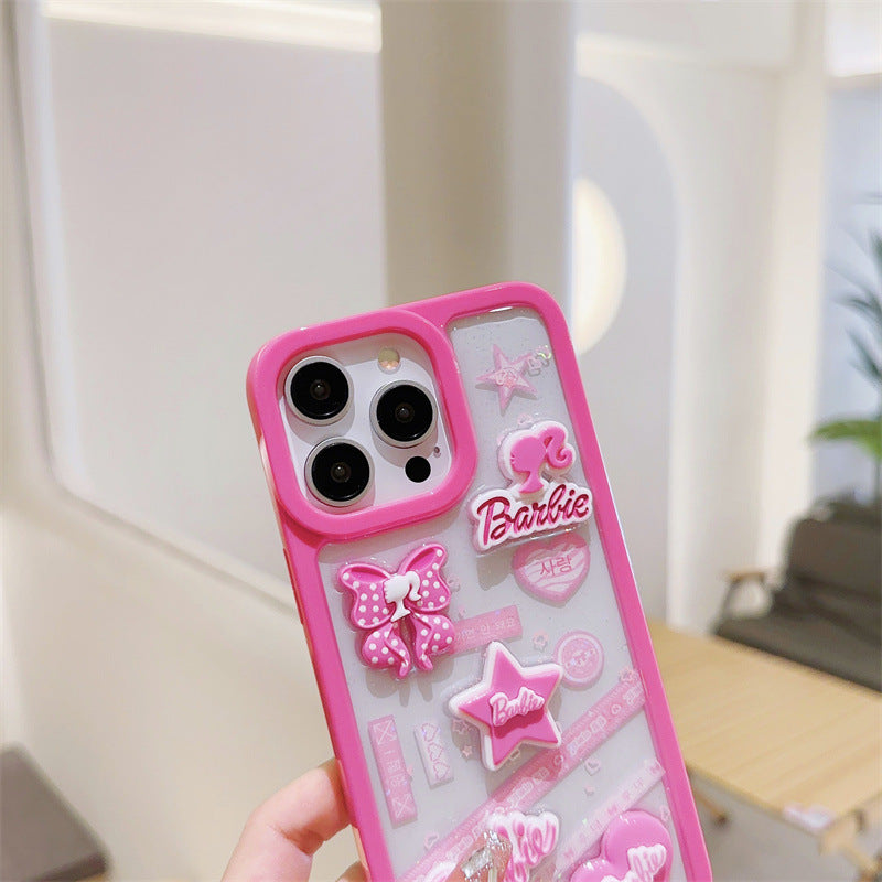 Coque Étoile Nœud 3D Rose