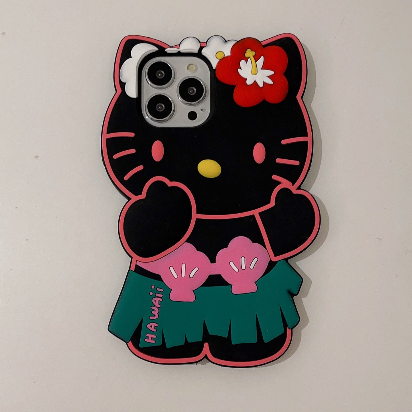 Étui en silicone pour chat mignon d'été