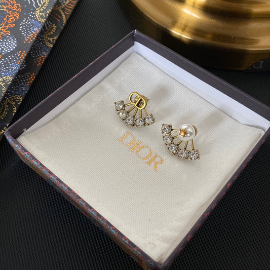Boucles d'oreilles lettres pendentifs strass