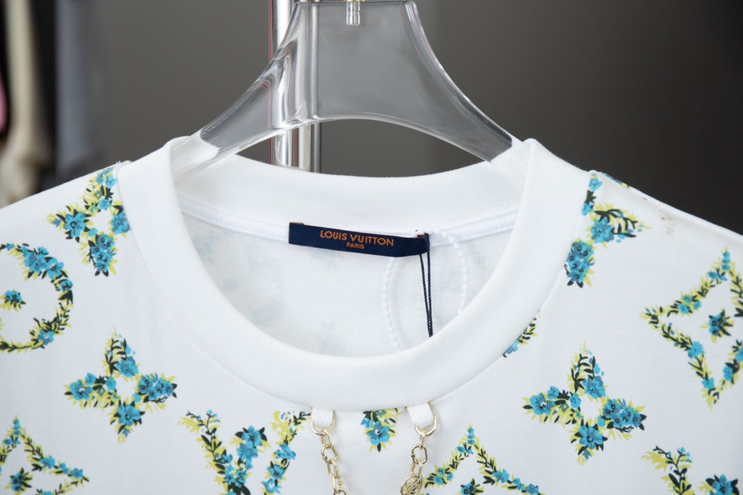 T-shirt à imprimé floral vert