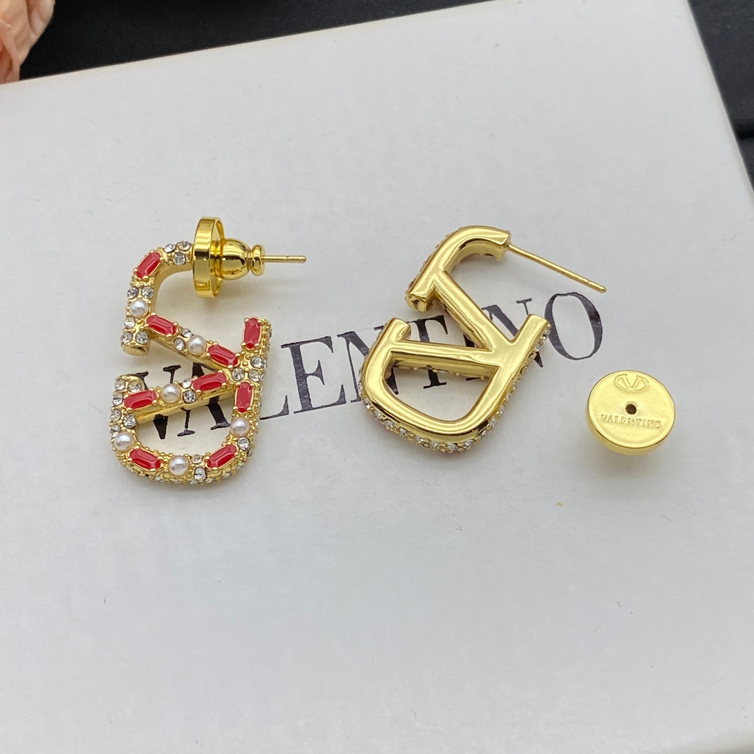 Juego de joyas de logotipo de diamante de oro vintage