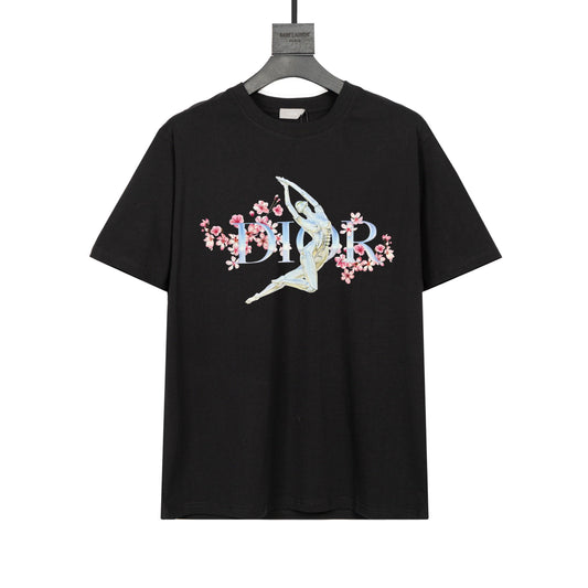 Camiseta con estampado de flor de ciruelo