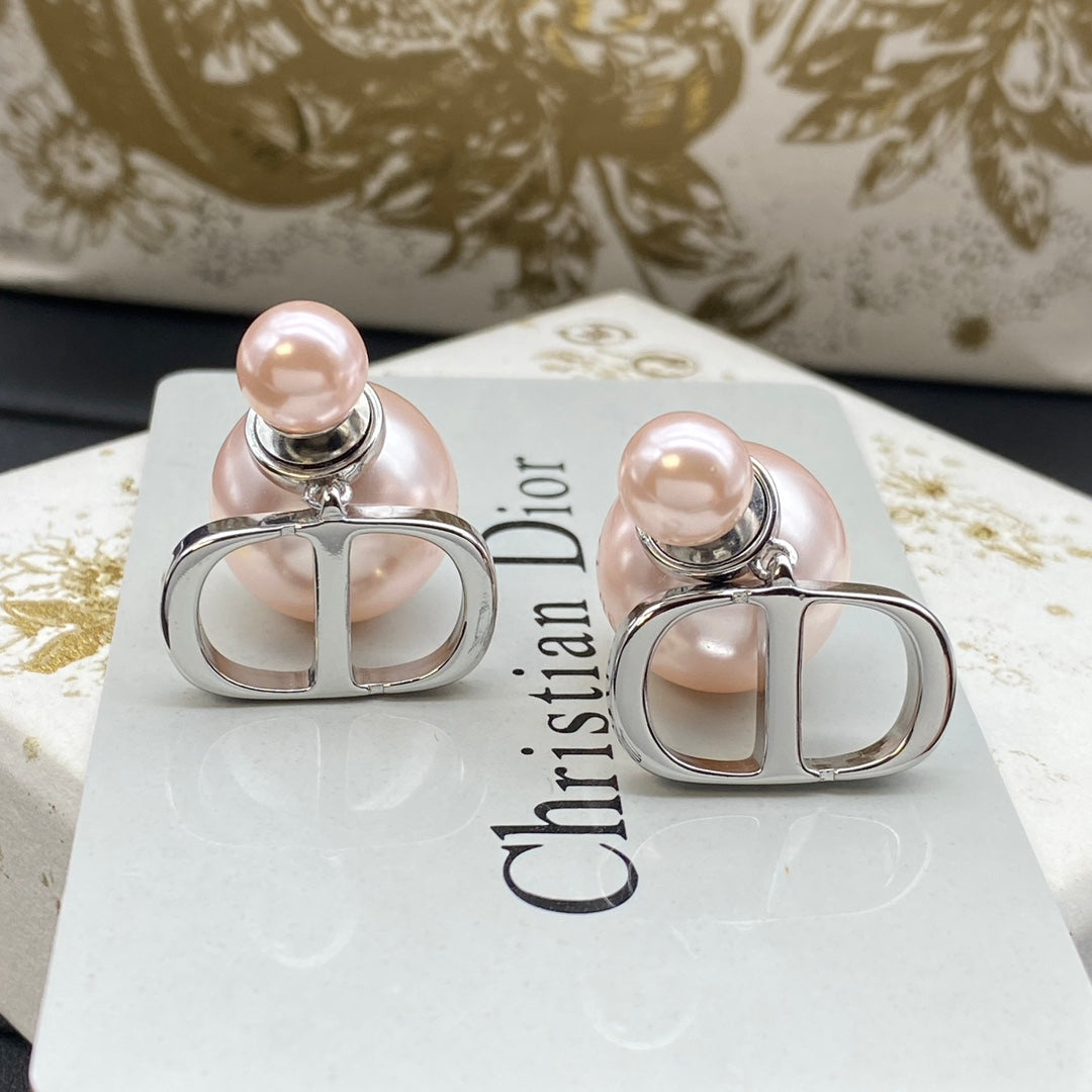 Boucles d'oreilles CD perles argentées