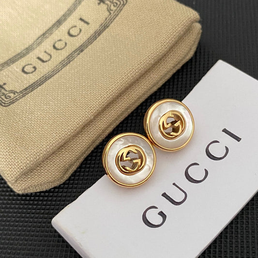 Pendientes G huecos de moda retro