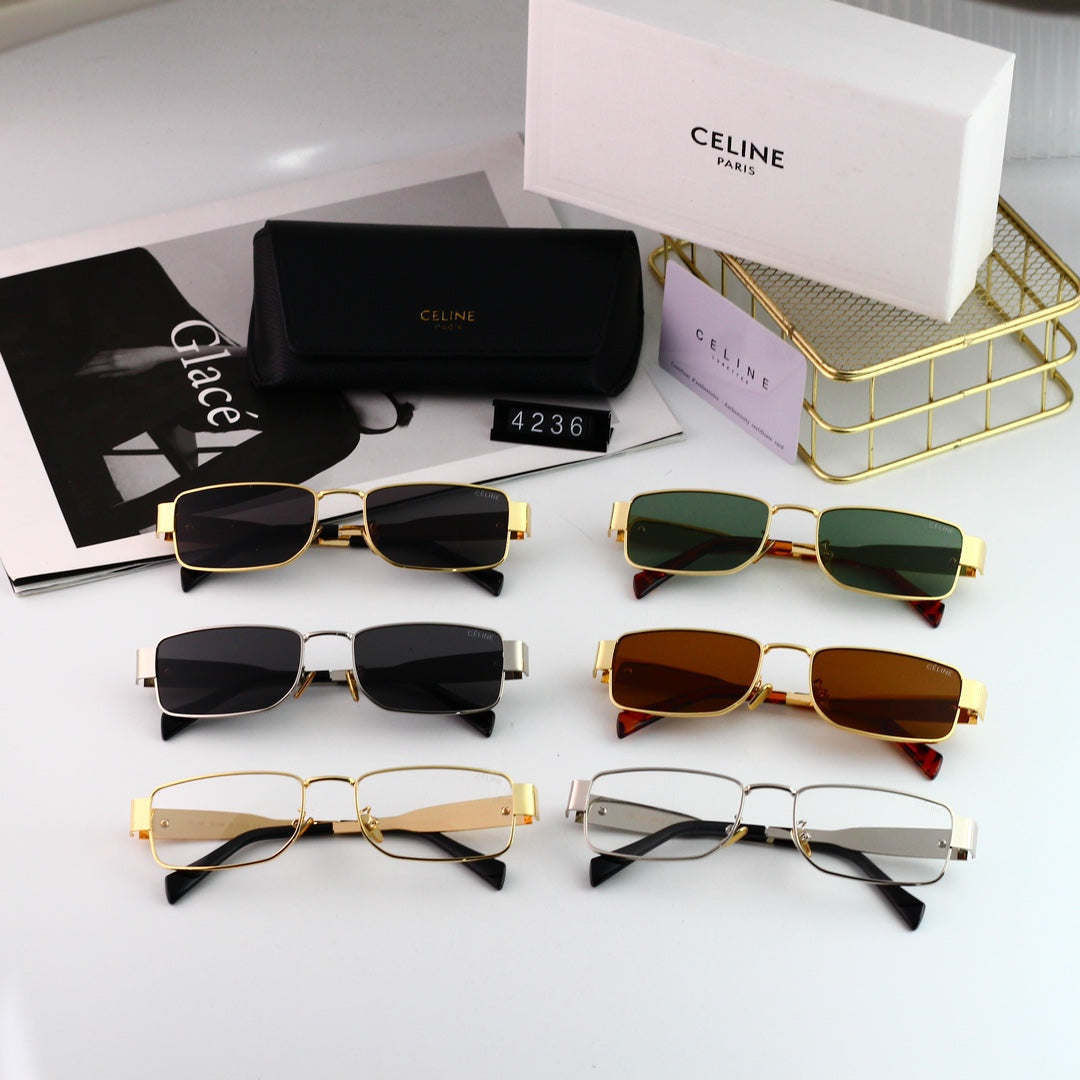 Lunettes de soleil rétro en métal carré Arc de Triomphe