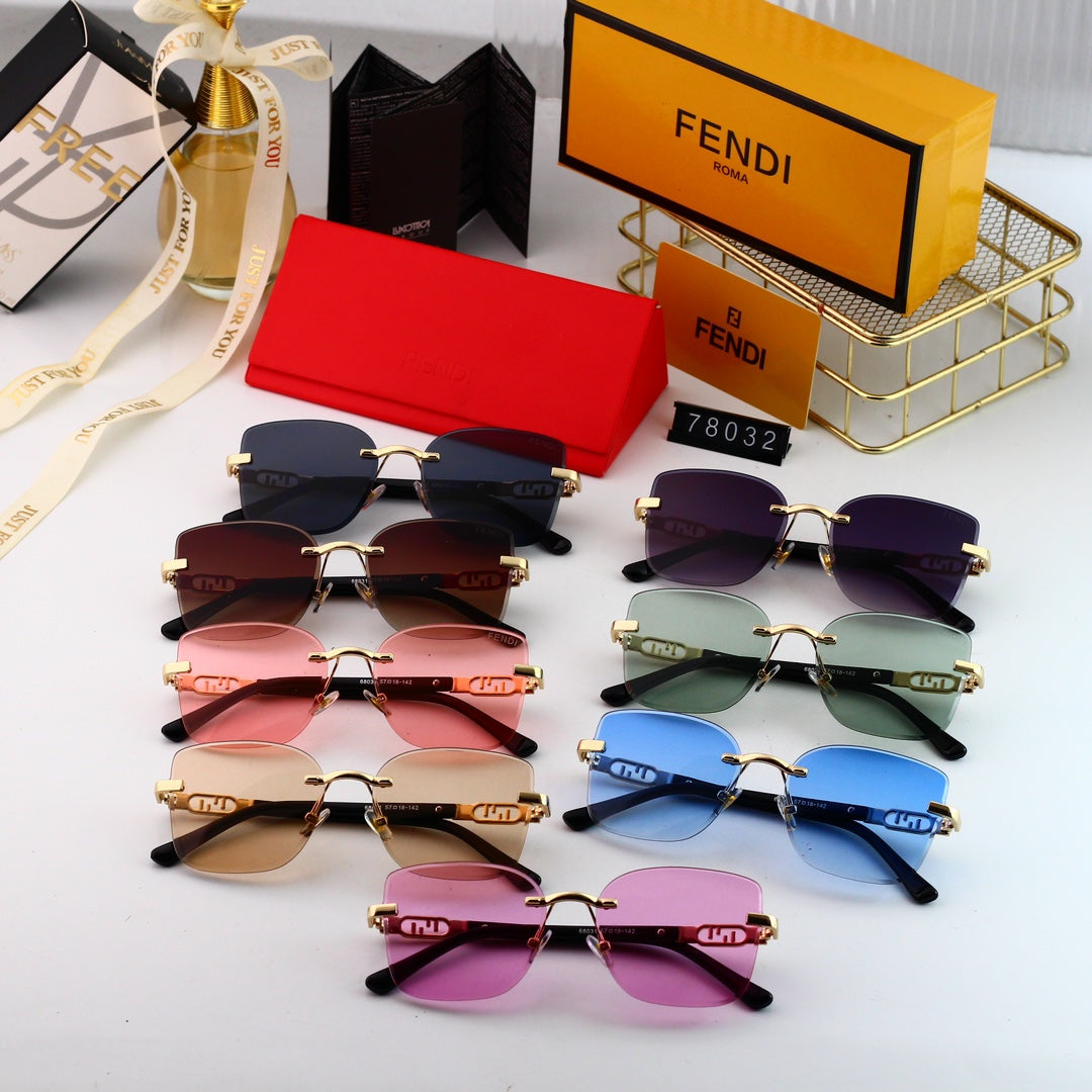 Lunettes de soleil tendance en métal avec monture F entrelacée