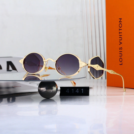 6 Color Vintage Round Metal Sunglasses 4141