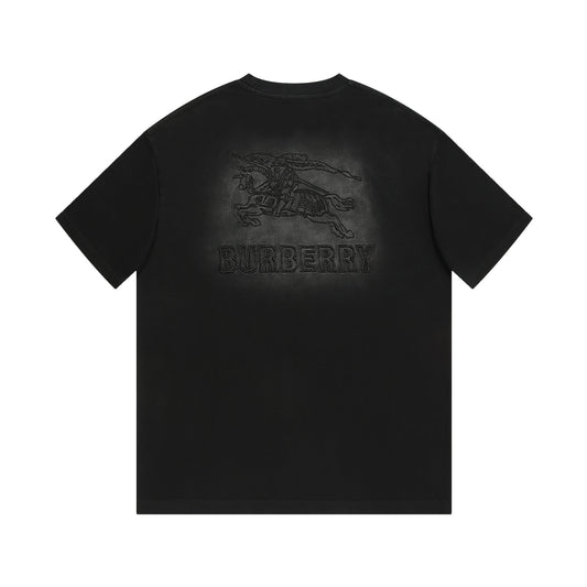 T-shirt brodé vieilli délavé