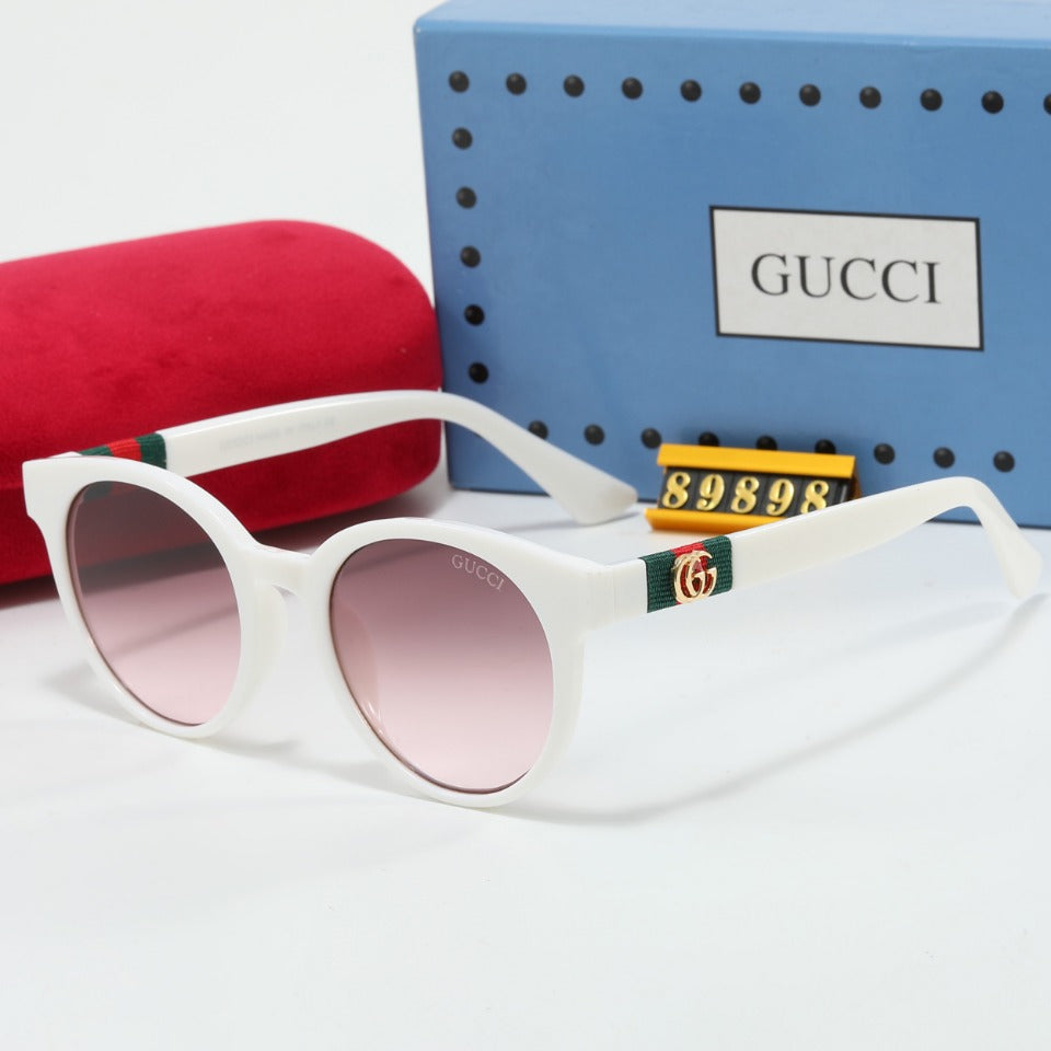 Lunettes de soleil rétro ovales en maille à rayures