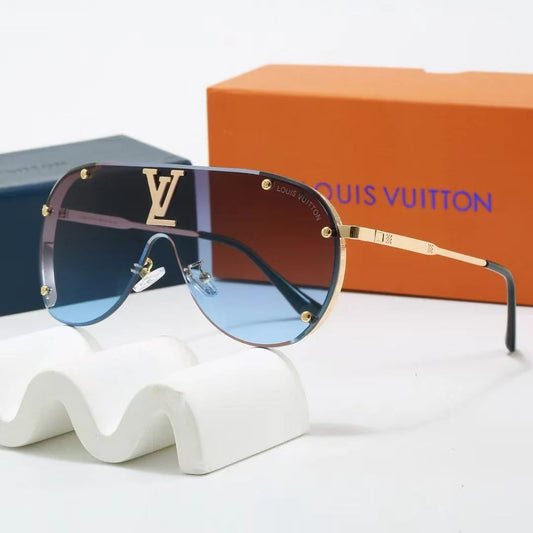 Lunettes de soleil oversize, intégrées en métal, tendance