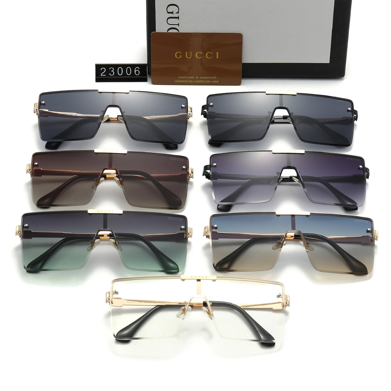 Lunettes de soleil carrées HD à monture large monobloc