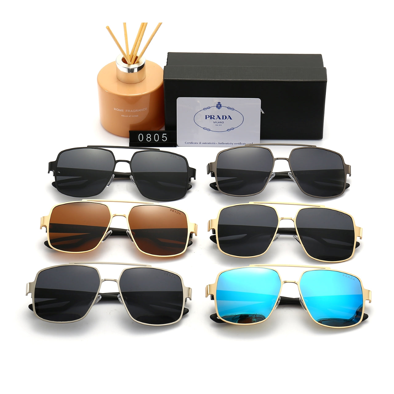 Gafas de sol metálicas clásicas de doble puente