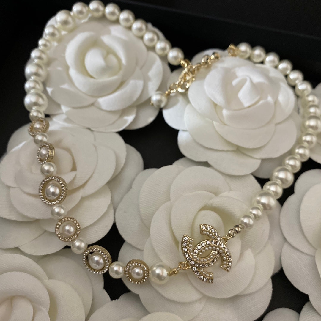 Pendentif Diamant Tendance Collier de Perles