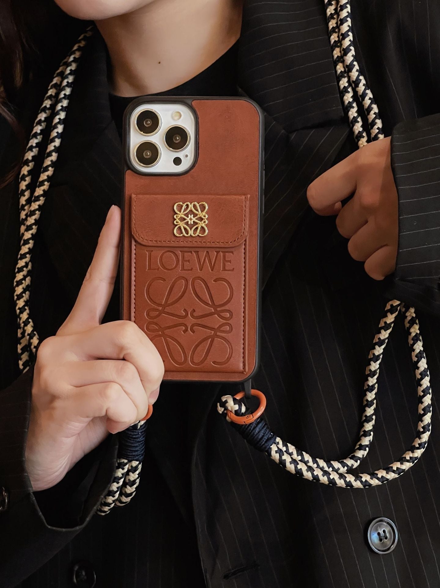 Estuche monedero de cuero multifuncional