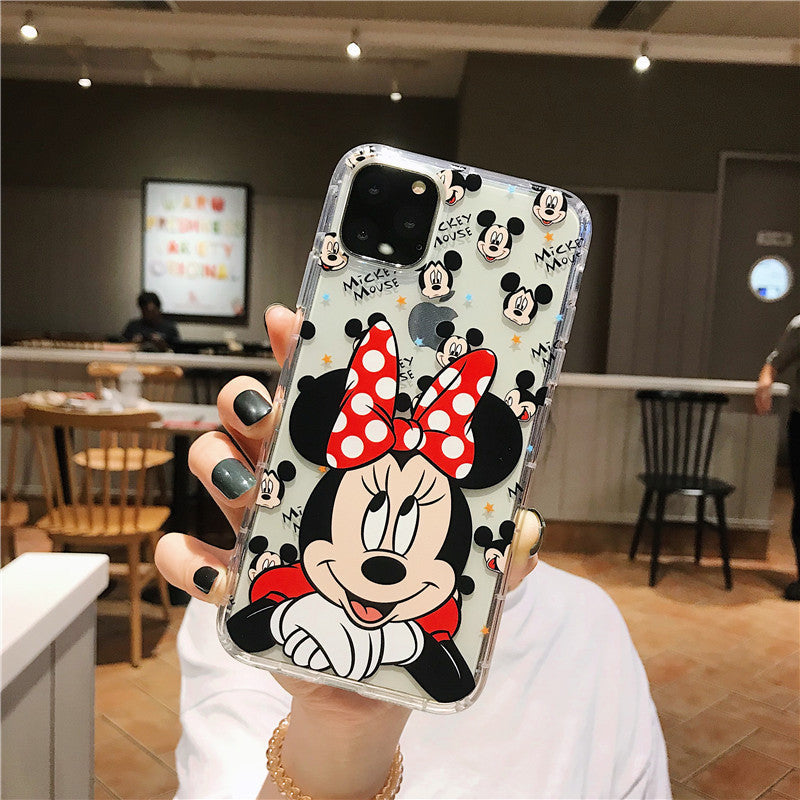 Funda de silicona transparente de dibujos animados mona