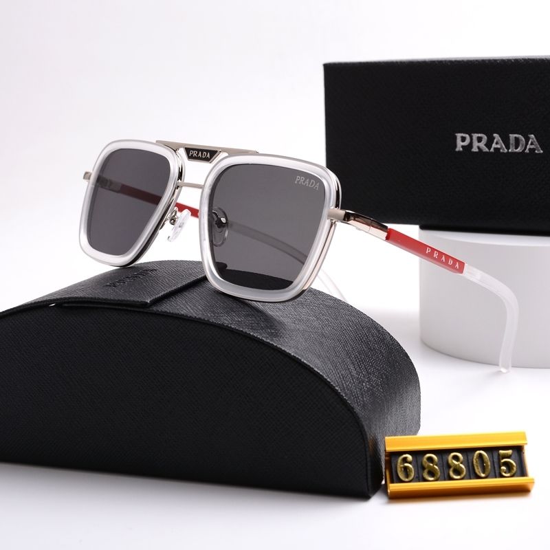 Gafas de sol unisex cuadradas de metal con doble puente
