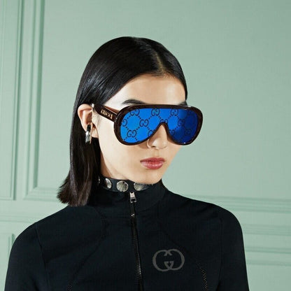 Gafas de sol de moda de una pieza con montura grande