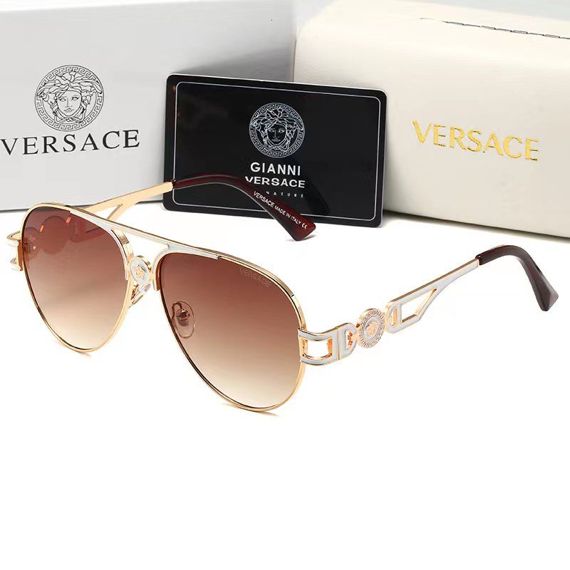 Lunettes de soleil rétro Medusa en métal à double pont
