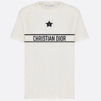 T-shirt femme avec lettres brodées étoilées