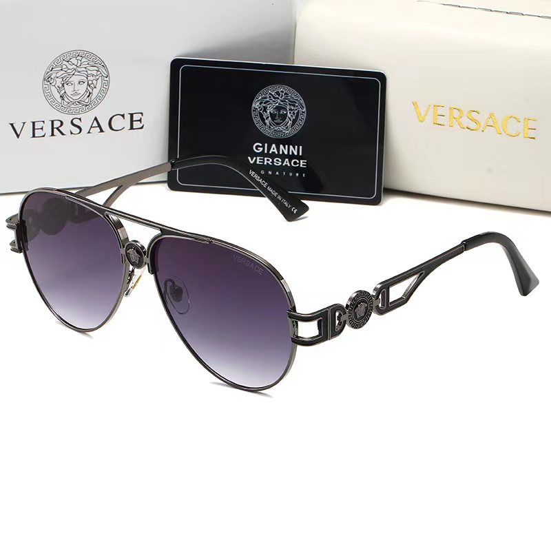 Lunettes de soleil rétro Medusa en métal à double pont