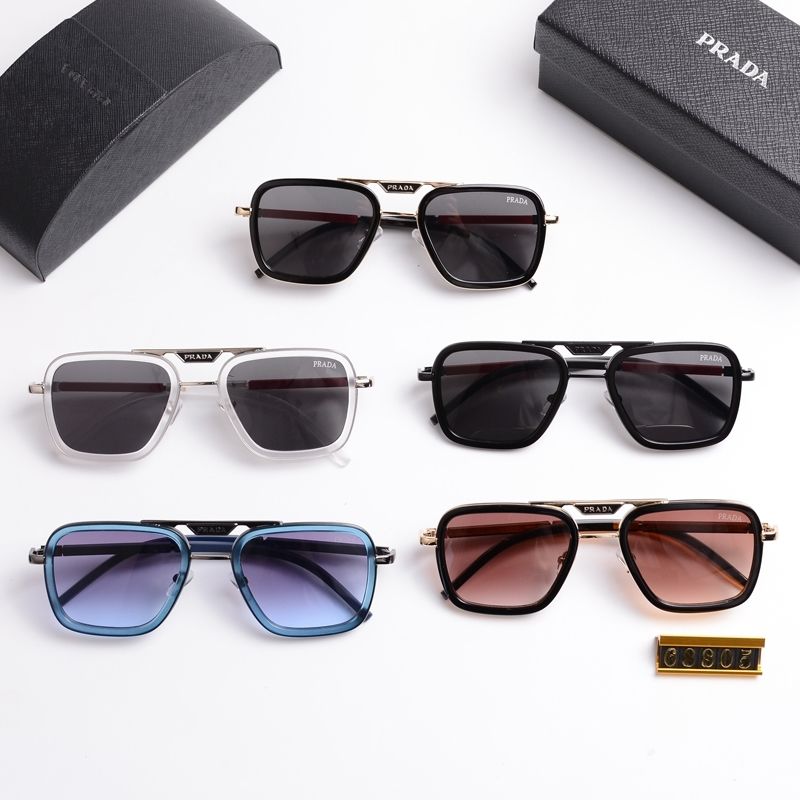 Gafas de sol unisex cuadradas de metal con doble puente