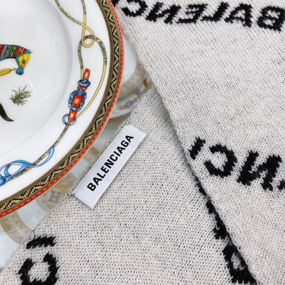 Écharpe en cachemire à lettres tricot double