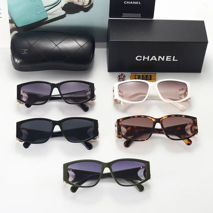 Lunettes de soleil en métal avec logo nacré pour femme