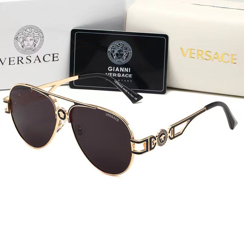 Lunettes de soleil rétro Medusa en métal à double pont