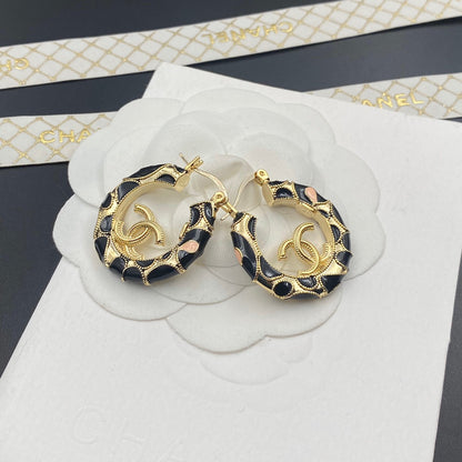 Boucles d'oreilles créoles noires vintage