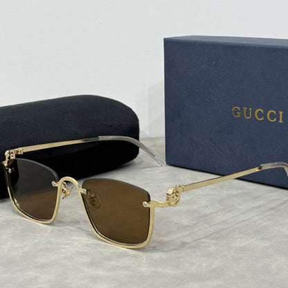Lunettes de soleil rétro à la mode avec branches en métal de qualité supérieure
