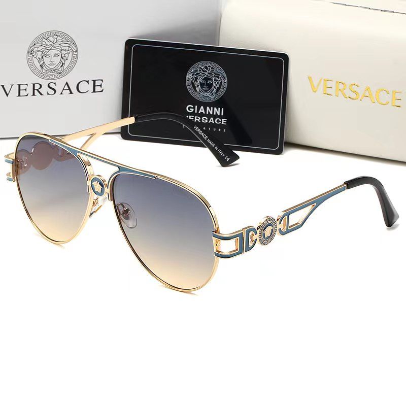 Lunettes de soleil rétro Medusa en métal à double pont