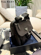 Black Parachute-Style Messenger Bag