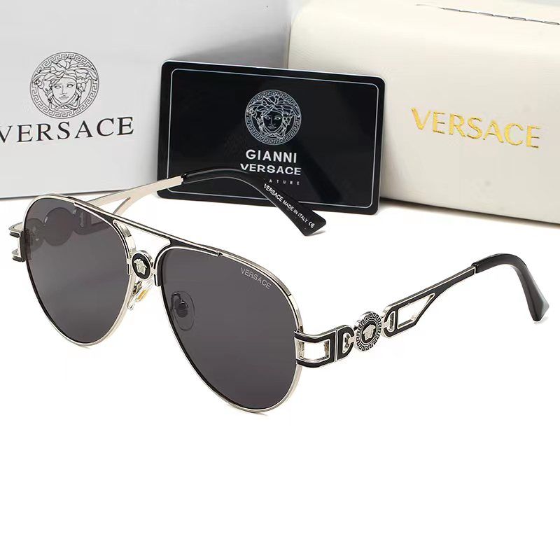 Lunettes de soleil rétro Medusa en métal à double pont